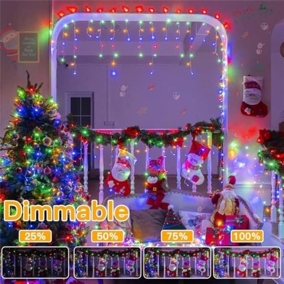 Lights for Outside 486LED 40FT, Multicolor Christmas Light Remote 8Modes Timers - Picture 6 of 7